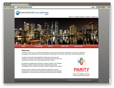 International Treasury Services website screenshot